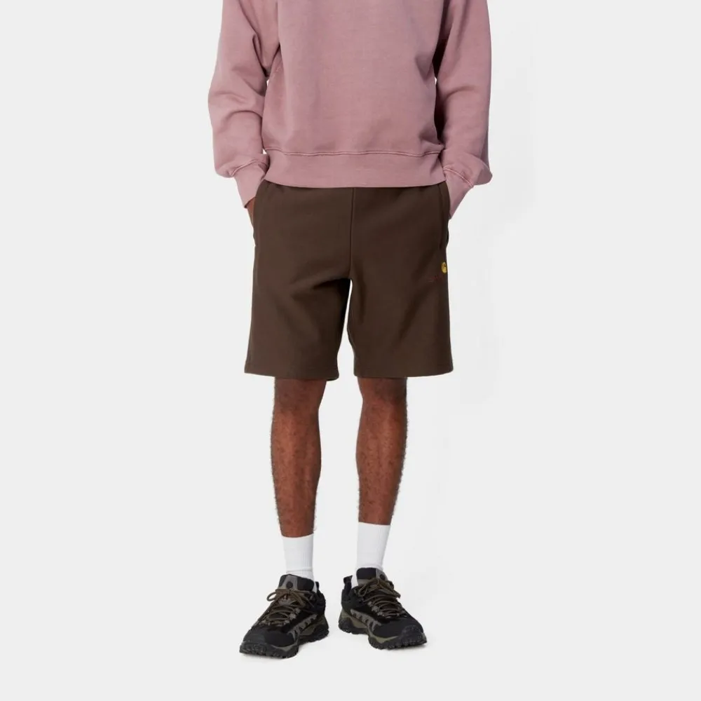 Mænd Carhartt WIP American Script Sweat Short | Tobak
