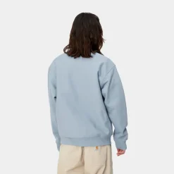 Mænd Carhartt WIP American Script Sweatshirt | Frostet Bla