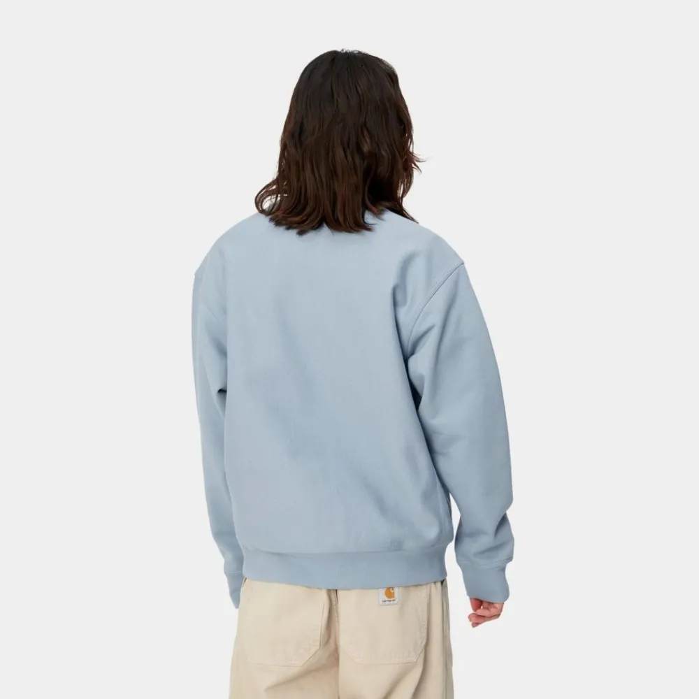 Mænd Carhartt WIP American Script Sweatshirt | Frostet Bla