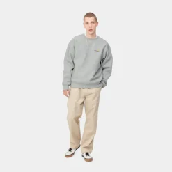 Mænd Carhartt WIP American Script Sweatshirt | Gra Lyng