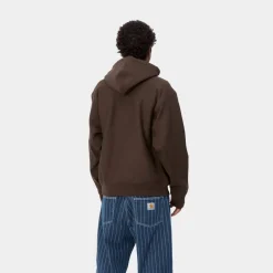 Mænd Carhartt WIP American Script Sweatshirt Med Haette | Tobak