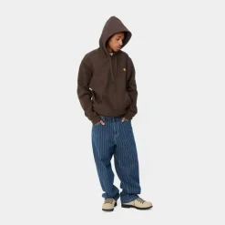 Mænd Carhartt WIP American Script Sweatshirt Med Haette | Tobak