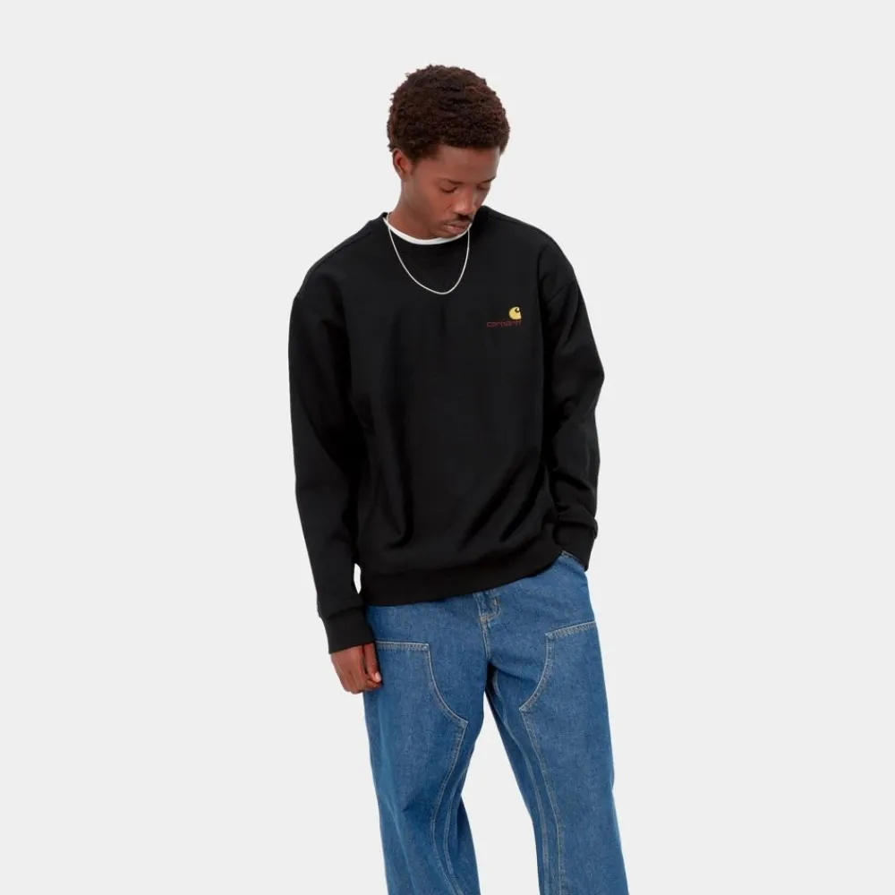 Mænd Carhartt WIP American Script Sweatshirt | Sort