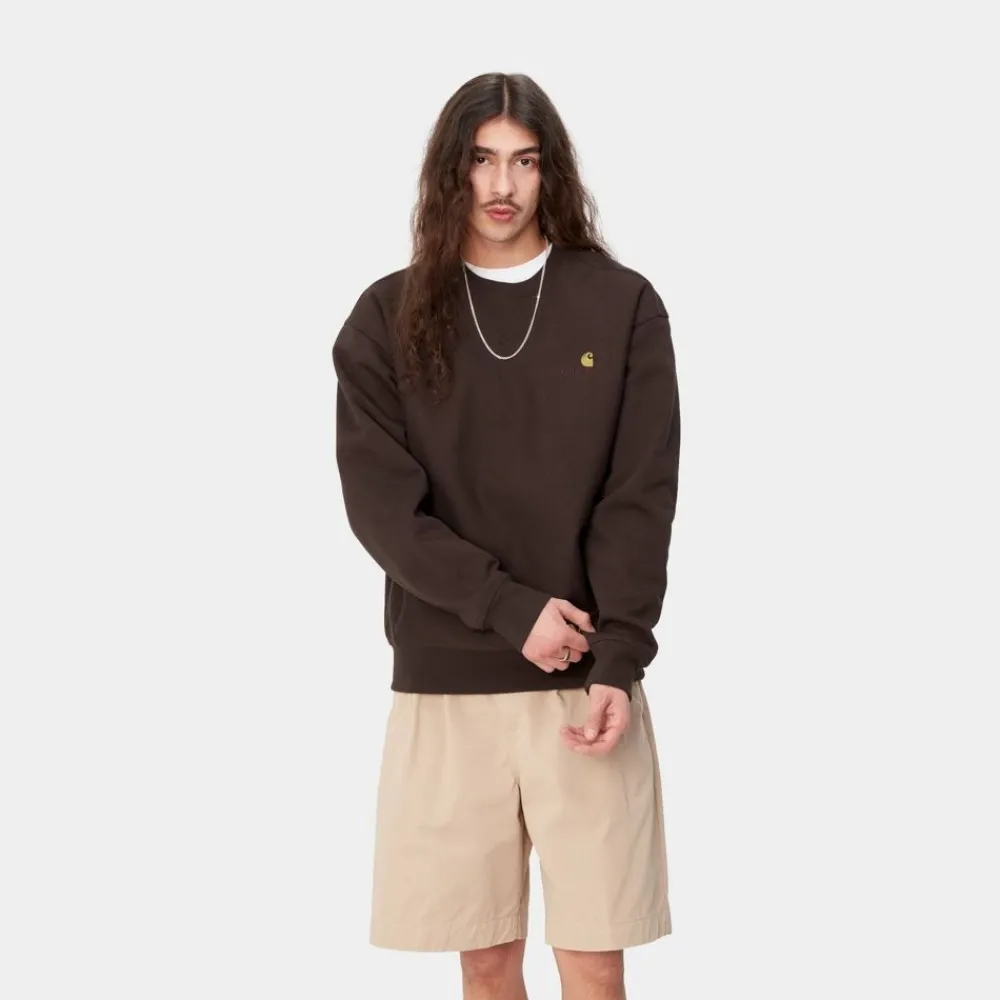 Mænd Carhartt WIP American Script Sweatshirt | Tobak