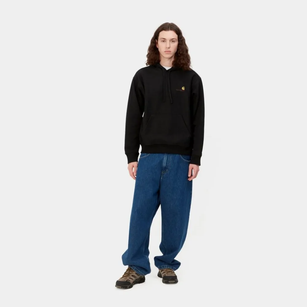 Mænd Carhartt WIP American Script Sweatshirt Med Haette | Sort