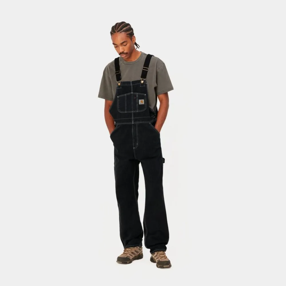 Mænd Carhartt WIP Bib Overall - Denim | Sort (Stenvasket)