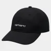 Mænd Carhartt WIP Canvas Script Cap | Sort Hvid