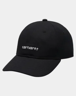 Mænd Carhartt WIP Canvas Script Cap | Sort Hvid