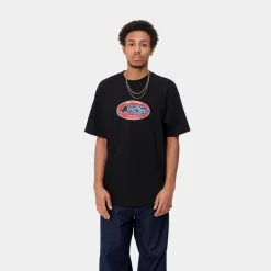 Mænd Carhartt WIP Cat Sticker T-Shirt | Sort