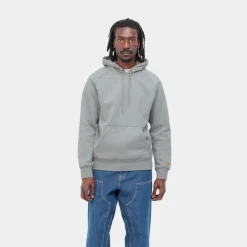 Mænd Carhartt WIP Chase Sweatshirt Med Haette | Gra Lyng