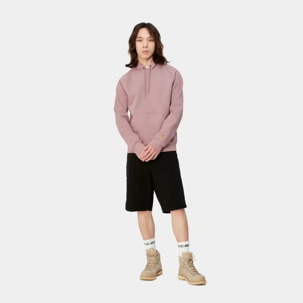 Mænd Carhartt WIP Chase Sweatshirt Med Haette | Glassyet Lyserod