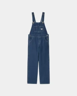 Kvinder Carhartt WIP Damesmaek Overall Lige - Denim | Bla (Stenvasket)