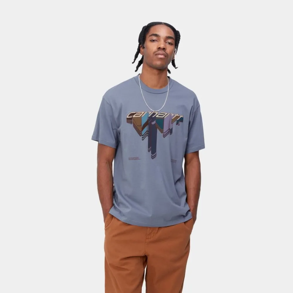 Mænd Carhartt WIP Diagram Script T-Shirt | Bay Blue
