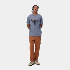 Mænd Carhartt WIP Diagram Script T-Shirt | Bay Blue