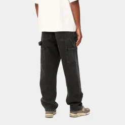 Mænd Carhartt WIP Dobbelt Knaebukser - Denim | Sort (Stenvasket)