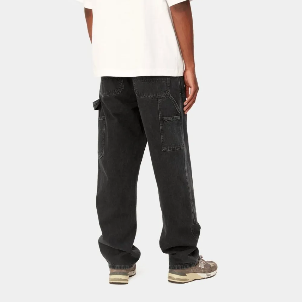 Mænd Carhartt WIP Dobbelt Knaebukser - Denim | Sort (Stenvasket)