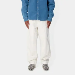 Mænd Carhartt WIP Dobbelt Knaebukser - Denim | Hvid (Skyllet)