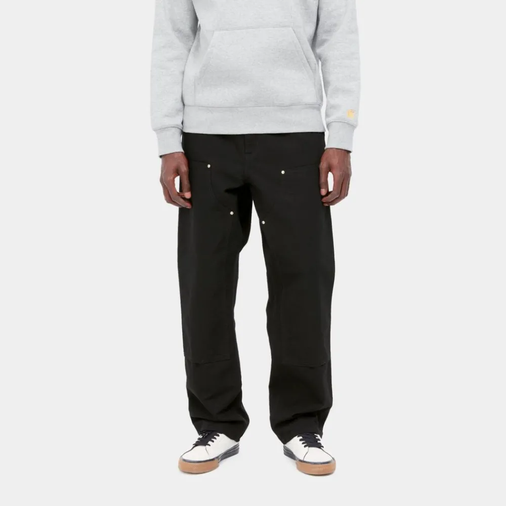 Mænd Carhartt WIP Dobbelt Knaebukser - Denim | Sort (Skyllet)