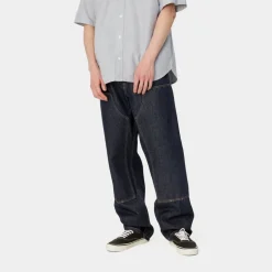 Mænd Carhartt WIP Dobbelt Knaebukser - Denim | Bla (Skyllet)