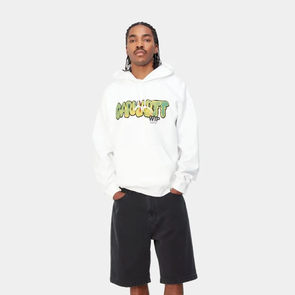 Mænd Carhartt WIP Drip Sweatshirt Med Haette | Hvid