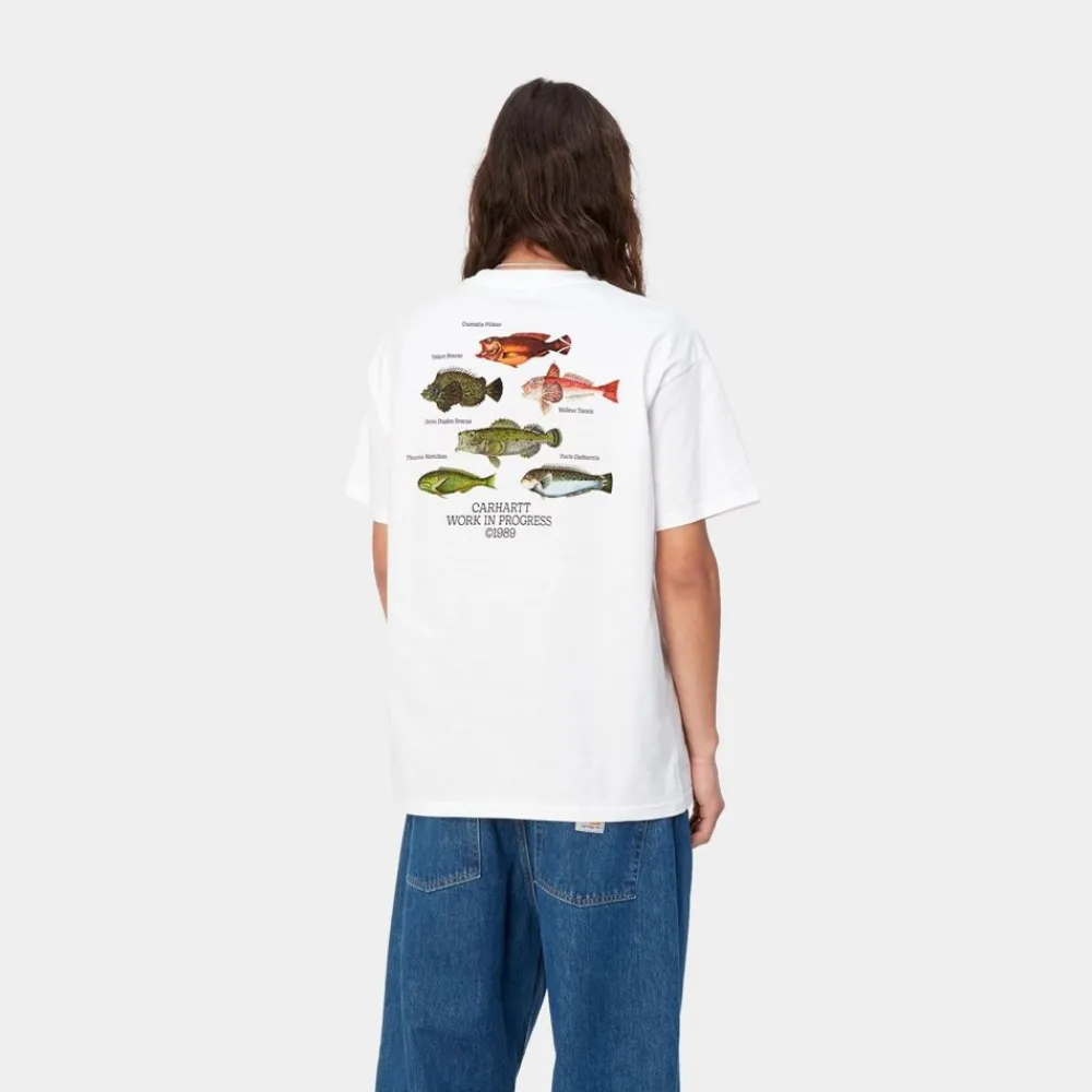 Mænd Carhartt WIP Fisk T-Shirt | Hvid