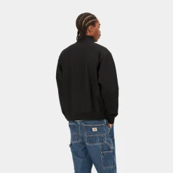 Mænd Carhartt WIP Half Zip American Script Sweatshirt | Sort