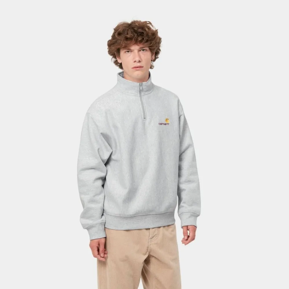 Mænd Carhartt WIP Half Zip American Script Sweatshirt | Ask Heather