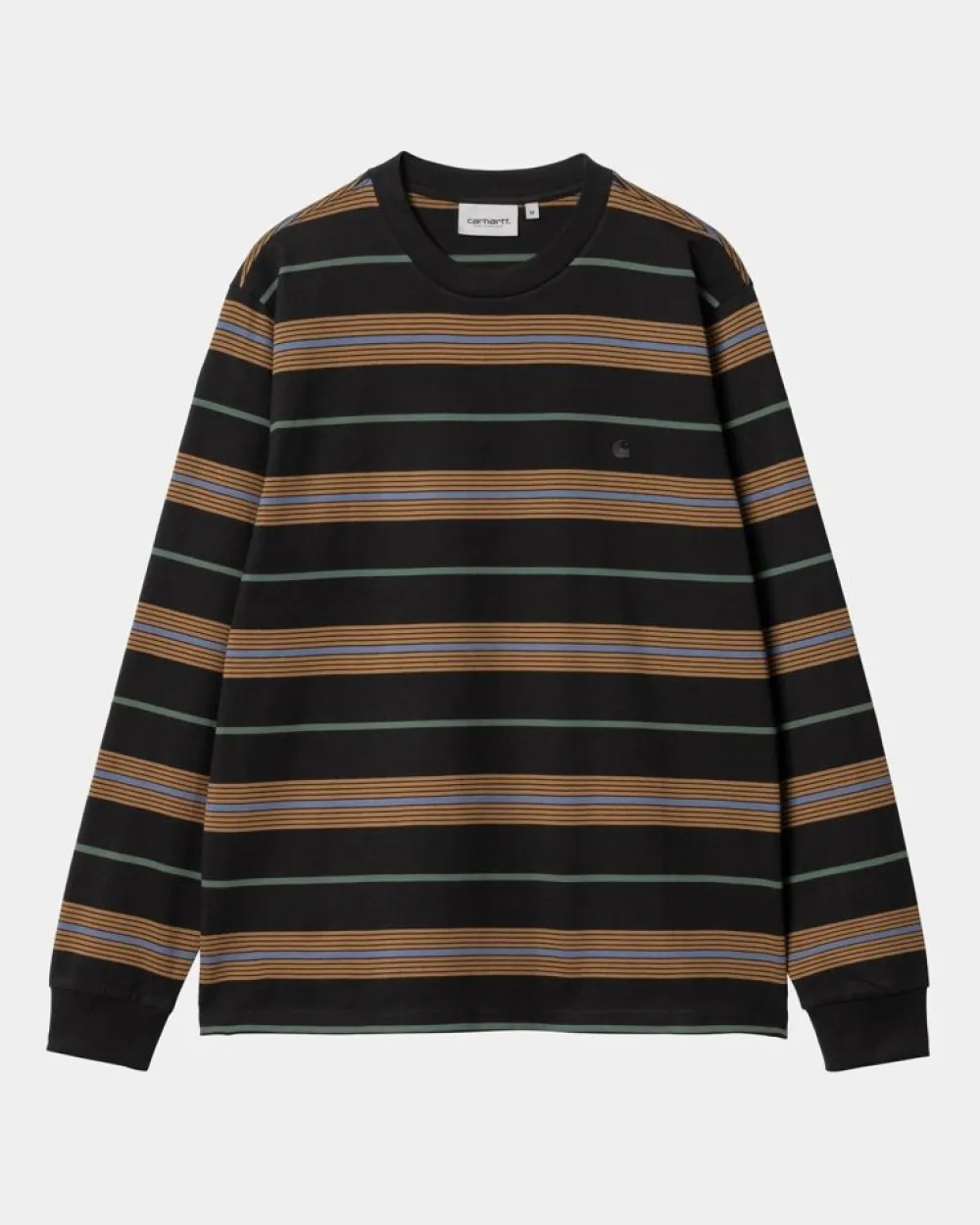 Mænd Carhartt WIP Haynes Stripe Langaermet T-Shirt |Sort