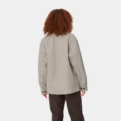 Kvinder Carhartt WIP Haywood Stripe Coat | Voks / Sort