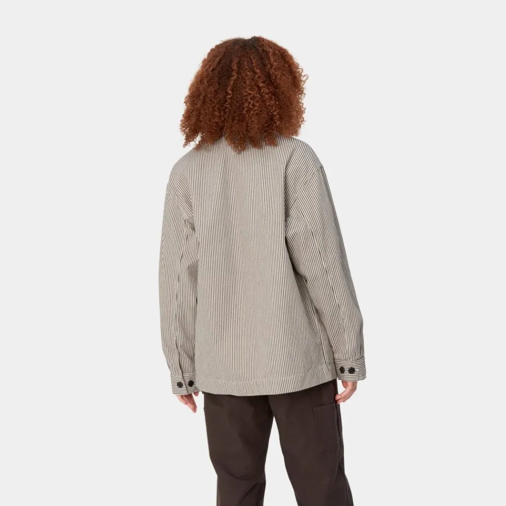 Kvinder Carhartt WIP Haywood Stripe Coat | Voks / Sort