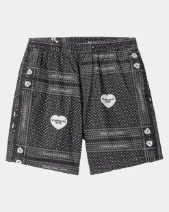 Mænd Carhartt WIP Heart Bandana Print Kort |Sort