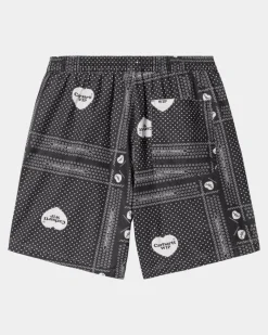 Mænd Carhartt WIP Heart Bandana Print Kort |Sort
