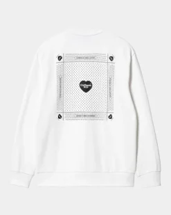 Mænd Carhartt WIP Hjerte Bandana Sweatshirt | Hvid Sort