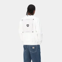 Mænd Carhartt WIP Hjerte Bandana Sweatshirt | Hvid Sort