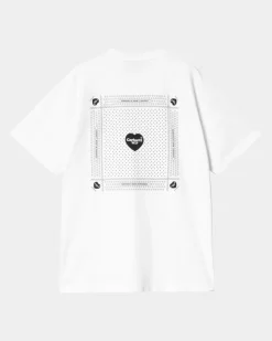 Mænd Carhartt WIP Hjerte Bandana T-Shirt | Hvid Sort