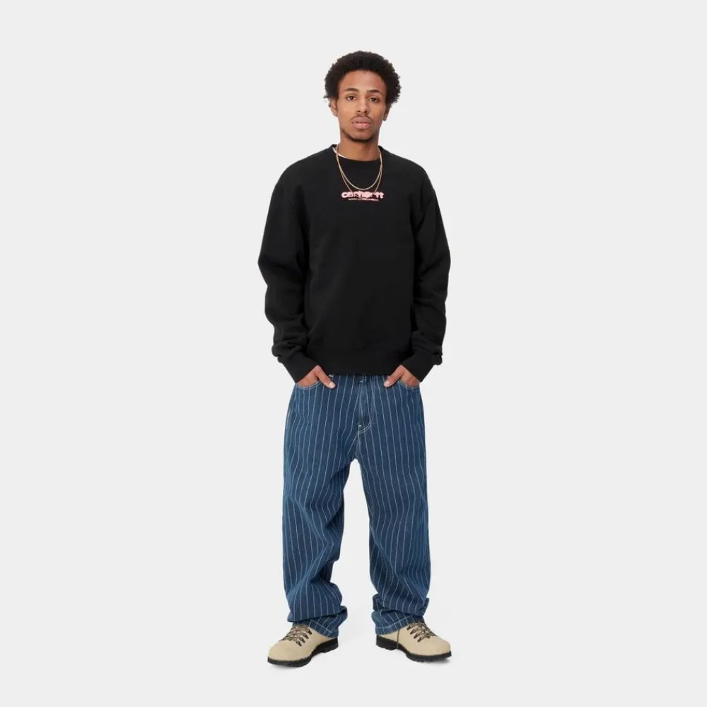 Mænd Carhartt WIP Ink Bleed Sweatshirt | Sort/Pink (Stenvasket)