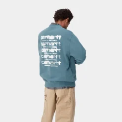 Mænd Carhartt WIP Ink Bleed Sweatshirt | Vancouver Bla/Hvid (Stenvasket)