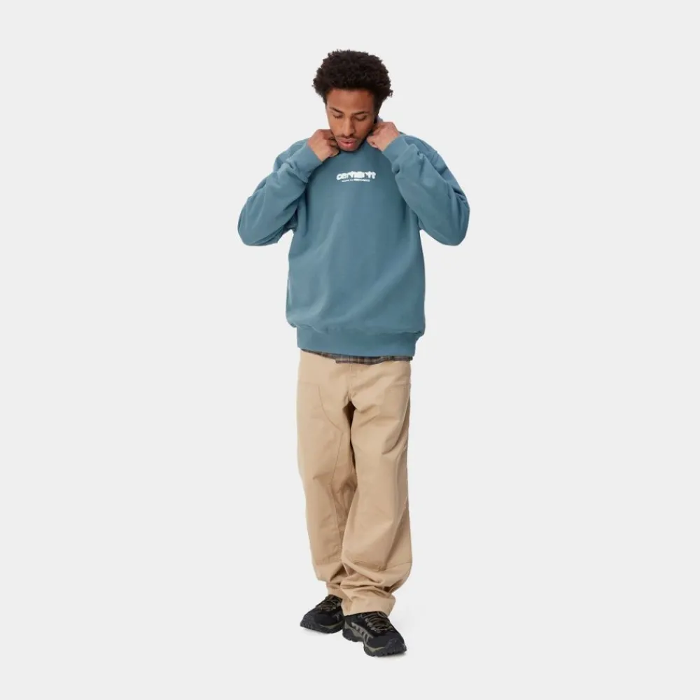 Mænd Carhartt WIP Ink Bleed Sweatshirt | Vancouver Bla/Hvid (Stenvasket)