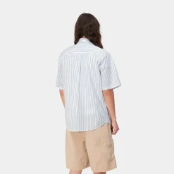 Mænd Carhartt WIP Linus Stripe Kortaermet Skjorte | Blege