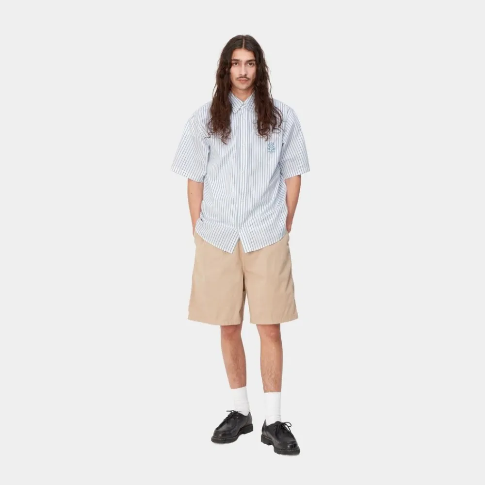 Mænd Carhartt WIP Linus Stripe Kortaermet Skjorte | Blege