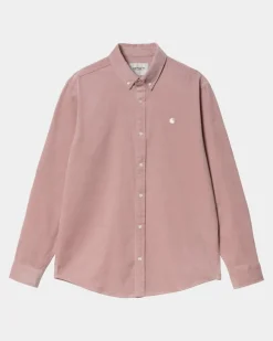 Mænd Carhartt WIP Madison Fine Cord Skjorte | Glassyet Pink / Voks