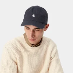 Carhartt WIP Madison Logo Kasket | Mork Navy / Voks