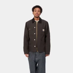 Mænd Carhartt WIP Michigan Chore Coat (Forar) | Tobak/Sort (Stiv)