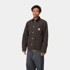 Mænd Carhartt WIP Michigan Chore Coat (Forar) | Tobak/Sort (Stiv)