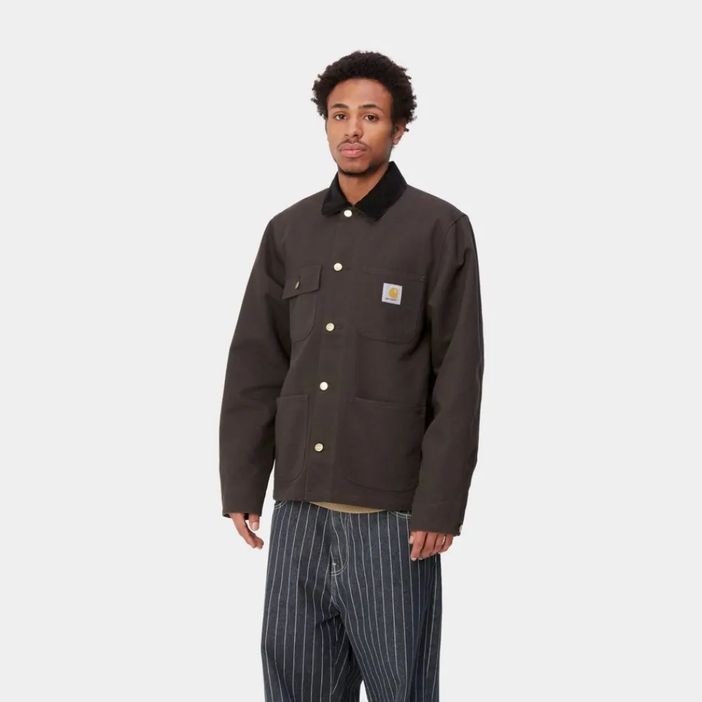 Mænd Carhartt WIP Michigan Chore Coat (Forar) | Tobak/Sort (Stiv)