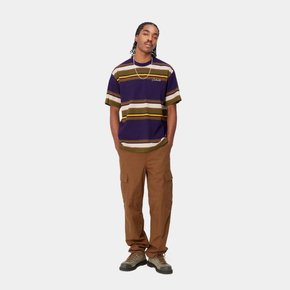 Mænd Carhartt WIP Morcom Stripe T-Shirt | Tyrian