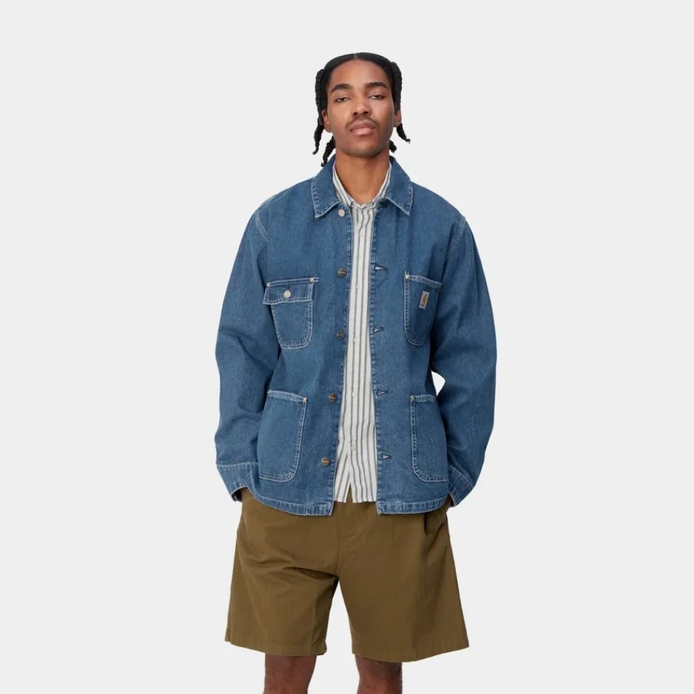 Mænd Carhartt WIP Og Chore Coat (Forar) | Bla (Stenvasket)