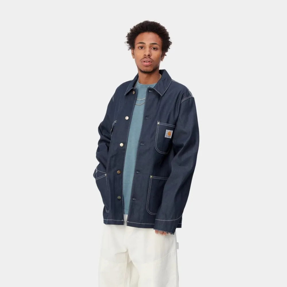 Mænd Carhartt WIP Og Chore Coat (Forar) | Bla (Stiv)