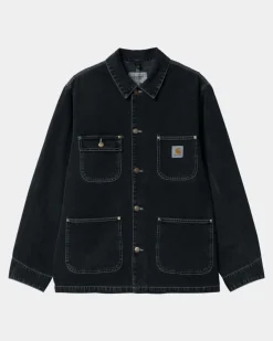 Mænd Carhartt WIP Og Chore Coat (Forar) | Sort (Heavy Stone Vask)