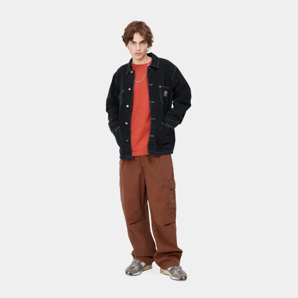 Mænd Carhartt WIP Og Chore Coat (Forar) | Sort (Heavy Stone Vask)